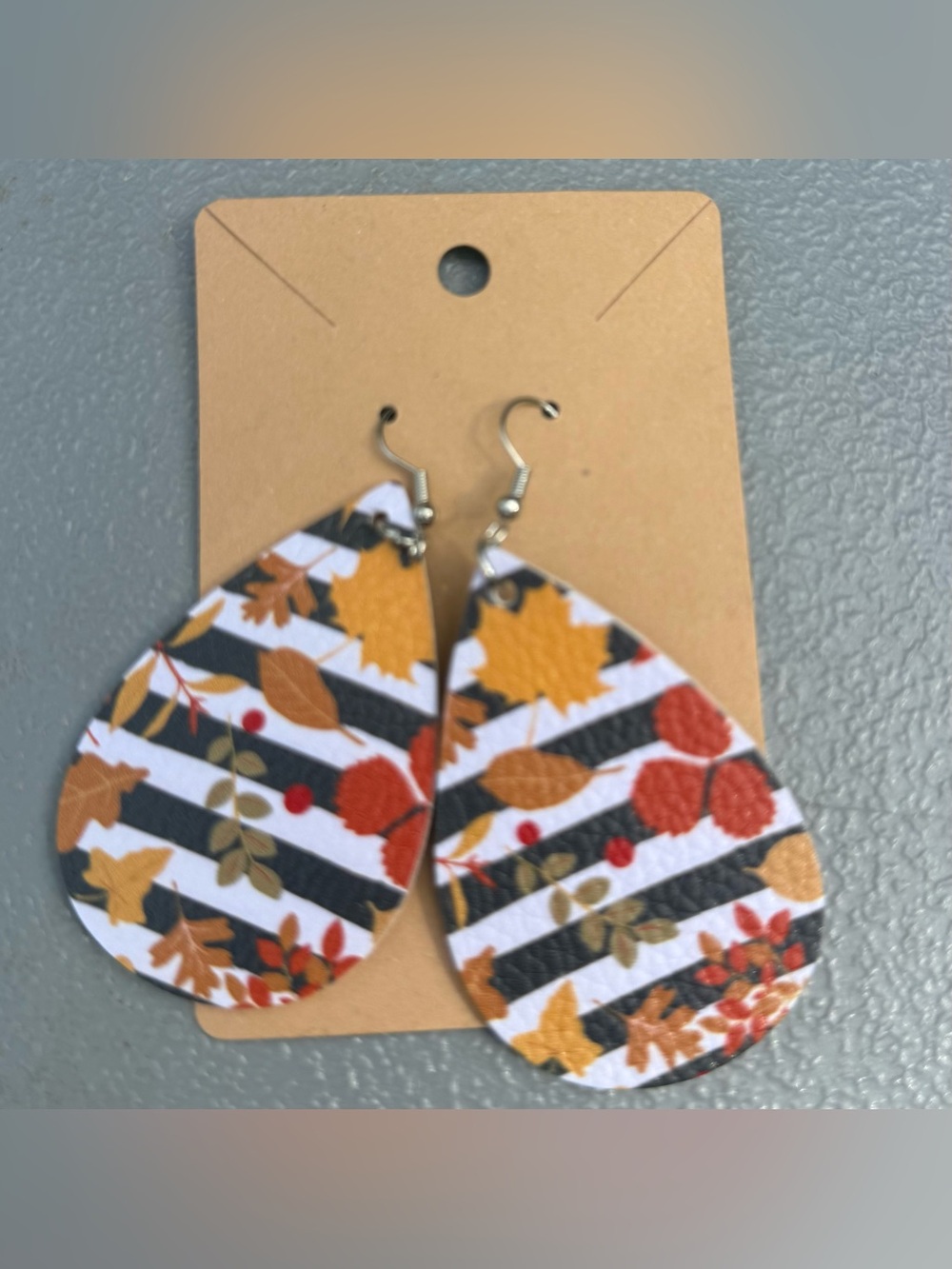 Faux Leather Dangle Earrings Halloween Fall
